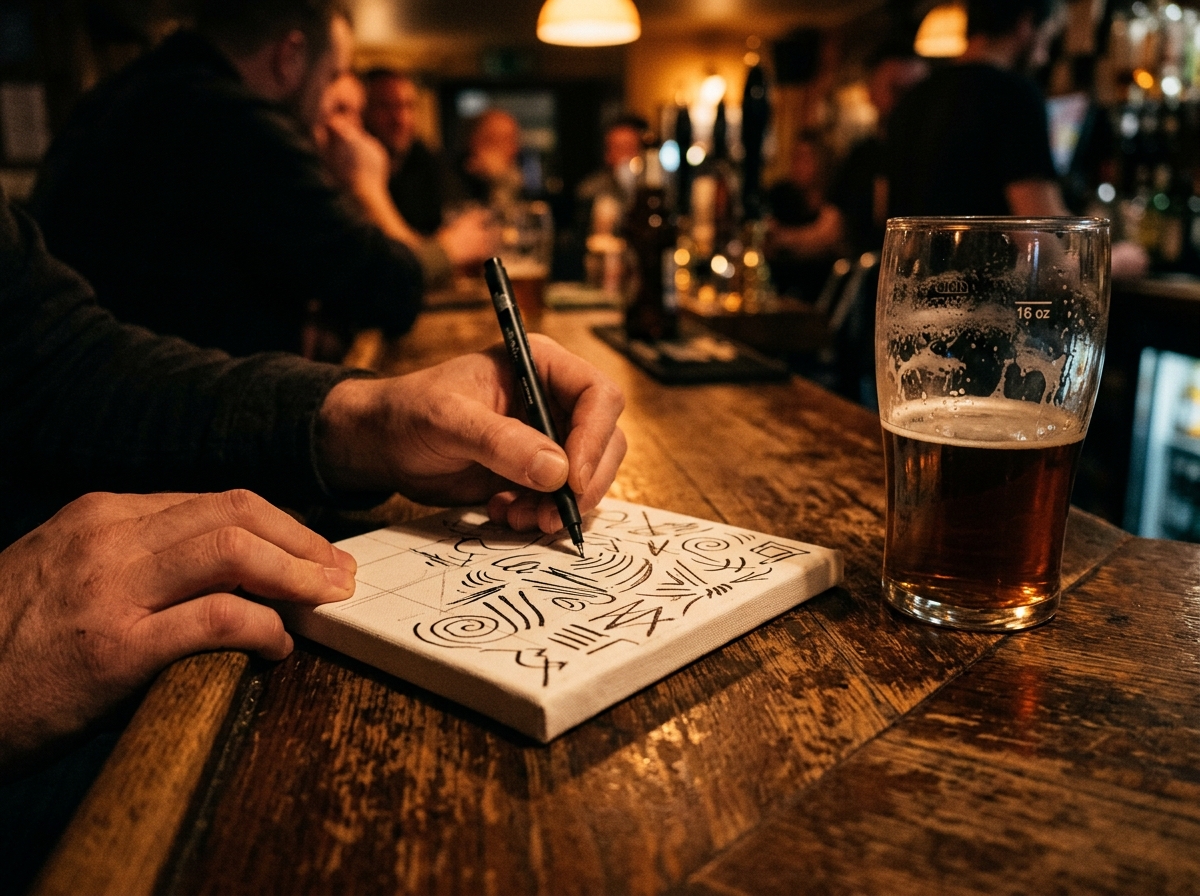 Casual drawing at the bar